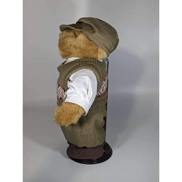 SAND TRAP SAM 12" Golf Bear w/Outfit  Vintage Tender Heart Treasures w/stand - Picture 2 of 6